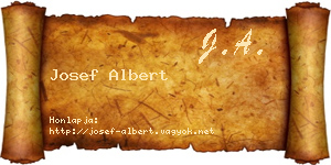 Josef Albert névjegykártya